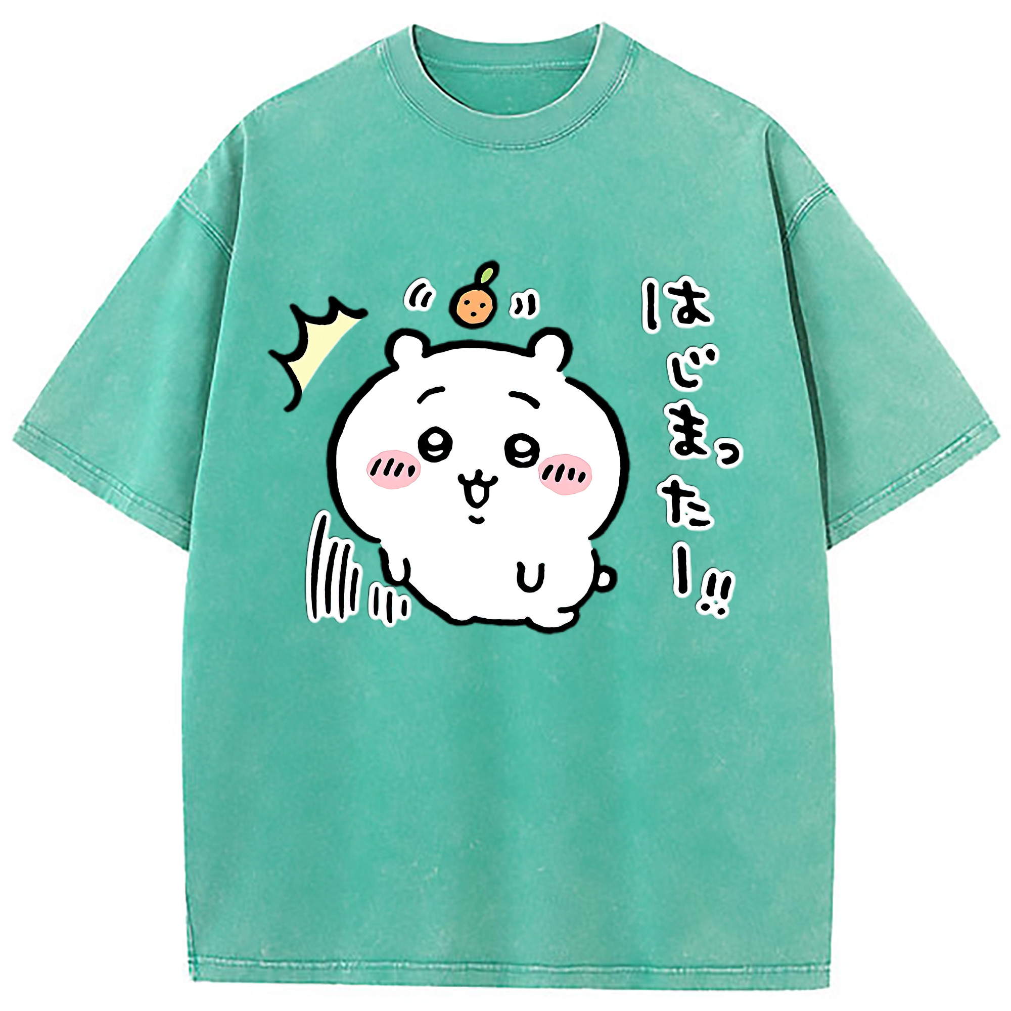 （画像用） ちいかわ ちいかわ Chii-kawa chiikawa 綿100% ヴィンテージ風 半袖Tシャツ（フロントプリント）